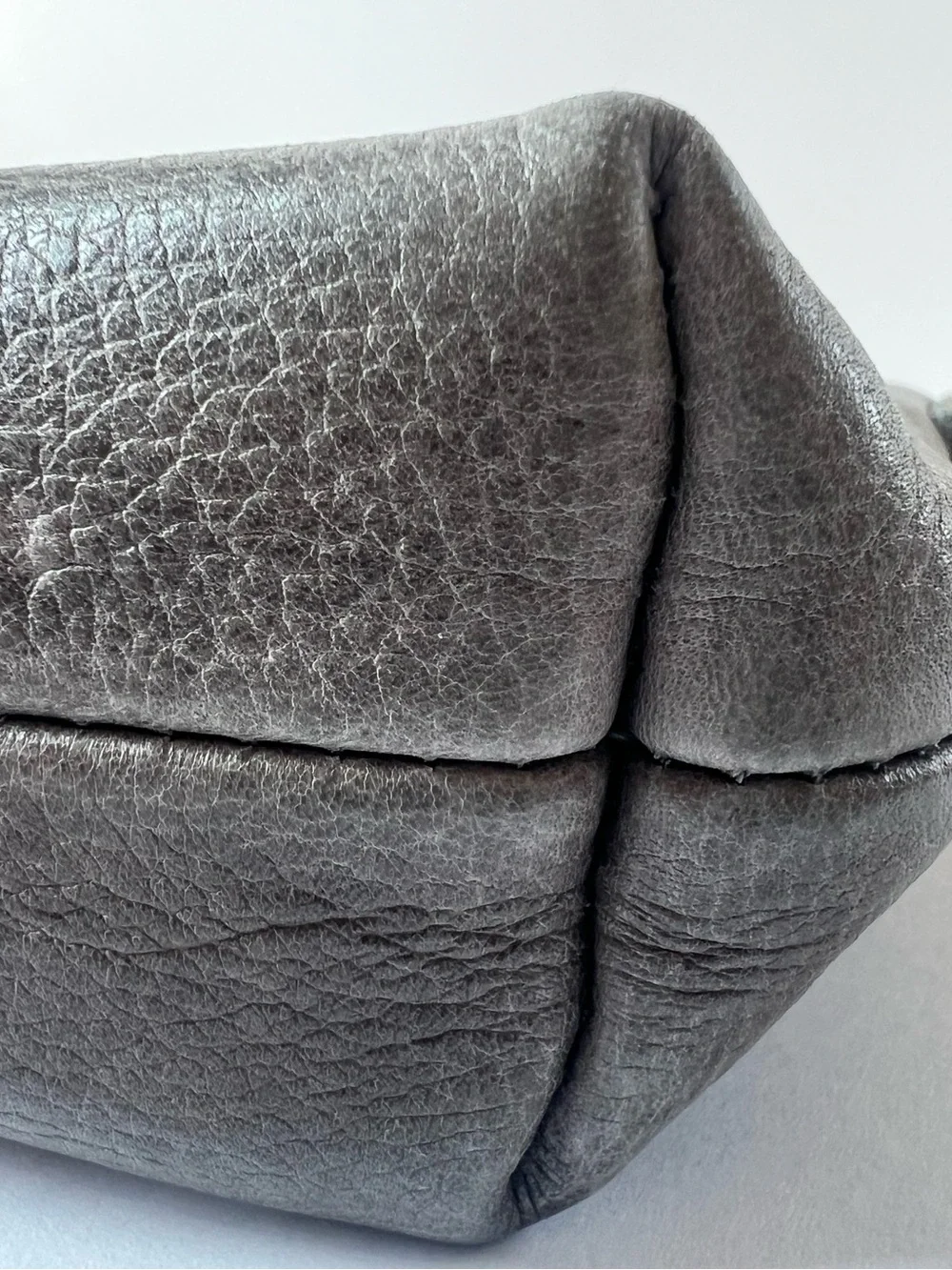 R.P.S. Rock Paper Scissors Genuine Leather Distressed Crossbody Bag in Gray
